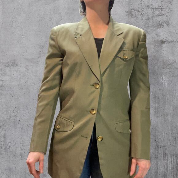 Vintage Women's Blazer Military Army Green - Grunge - 3 Pockets - Women's 6 EUC - Picture 3 of 10